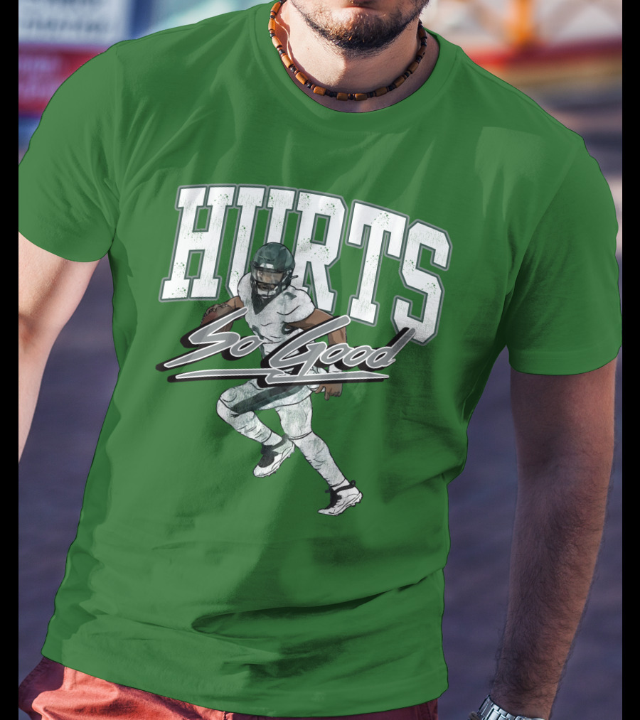 Hurts So Good Pigment Dyed Football Player Green T-Shirt
