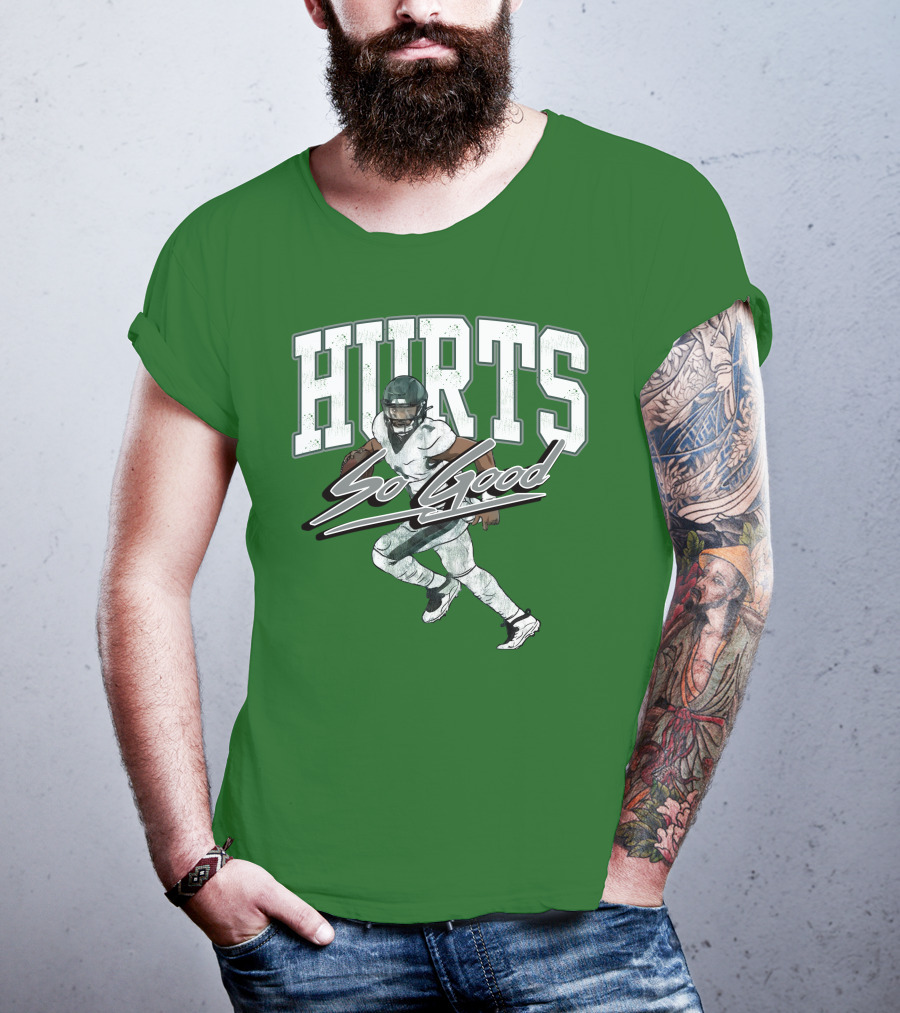 Hurts So Good Pigment Dyed Football Player Green T-Shirt