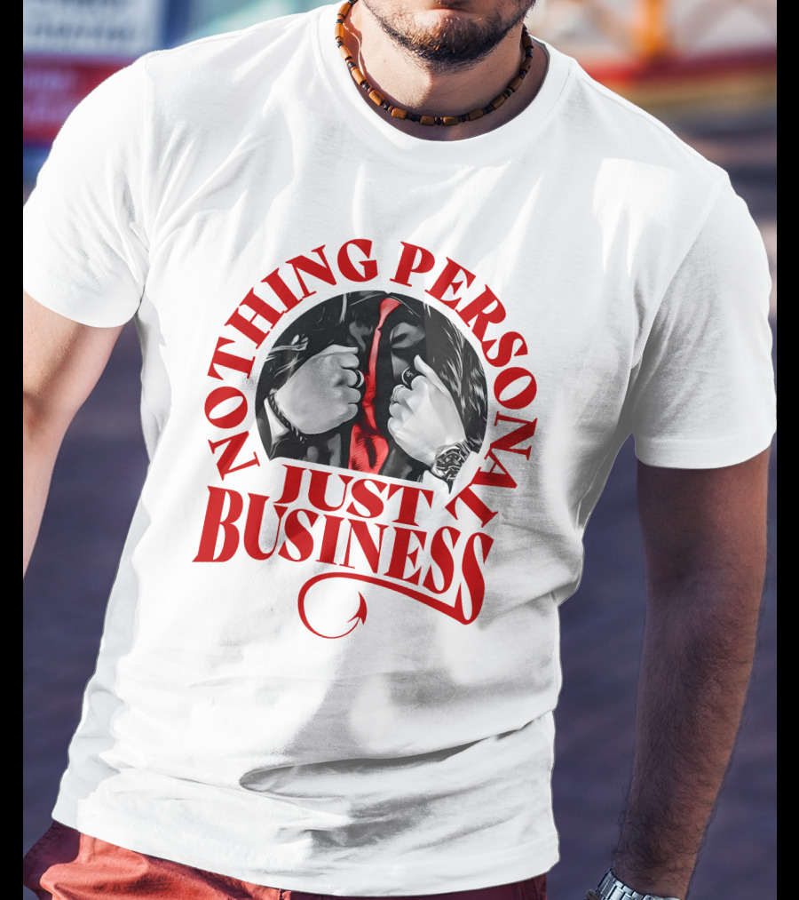 Nothing Personal Just Business Red Tie Hidden Face T-Shirt