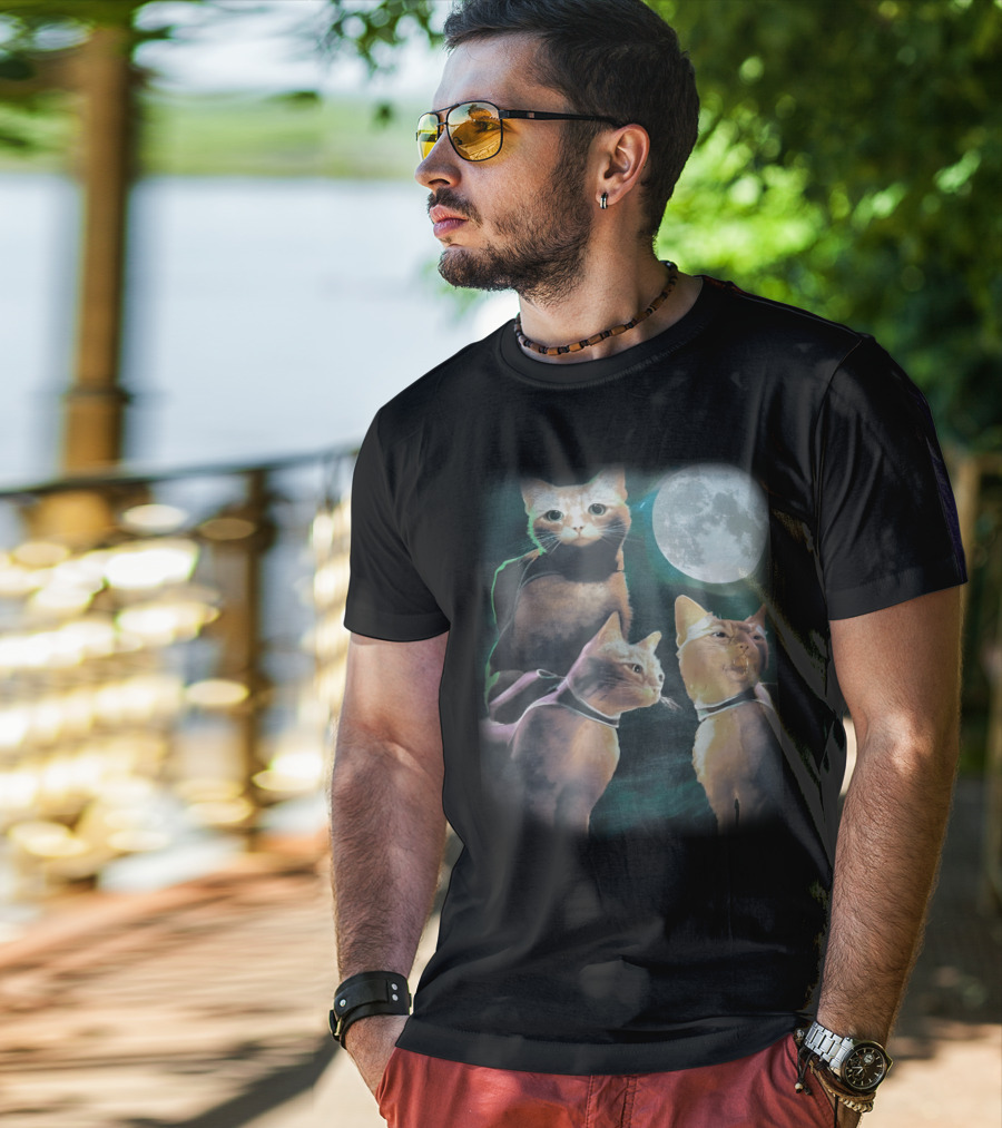Annapurna Interactive Three Cats Under The Moon T-Shirt