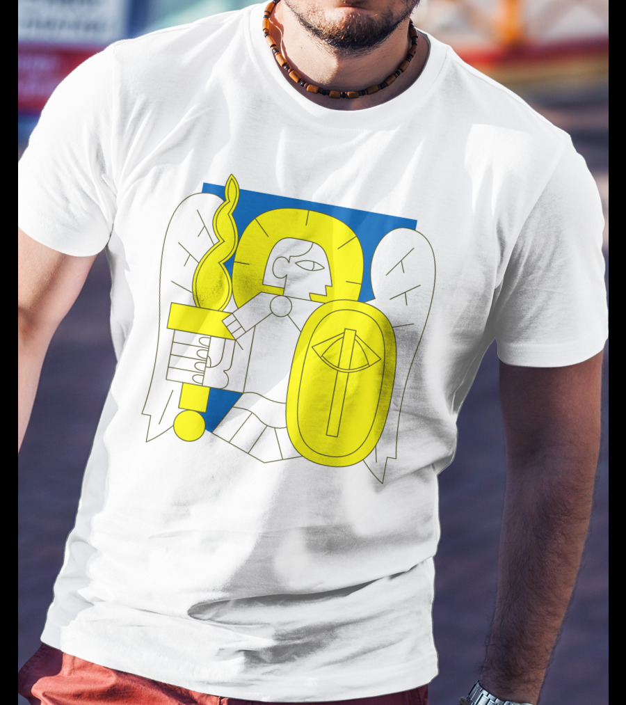 Saintjavelin Merch Kyiv Archangel Torch Shield Emblem T-Shirt