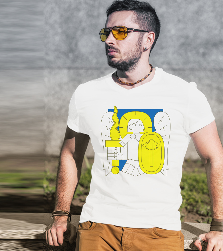 Saintjavelin Merch Kyiv Archangel Torch Shield Emblem T-Shirt