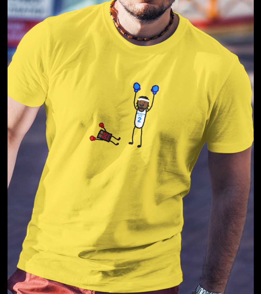 Nba Paint Sga Beat The Buzzer Stick Figures Boxing Yellow T-Shirt