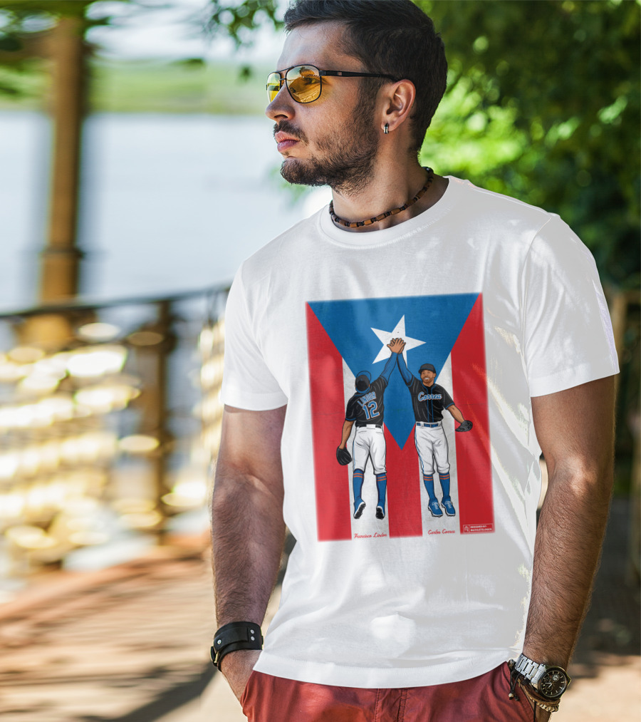Francisco Lindor Carlos Correa Puerto Rican Baseball Unity T-Shirt
