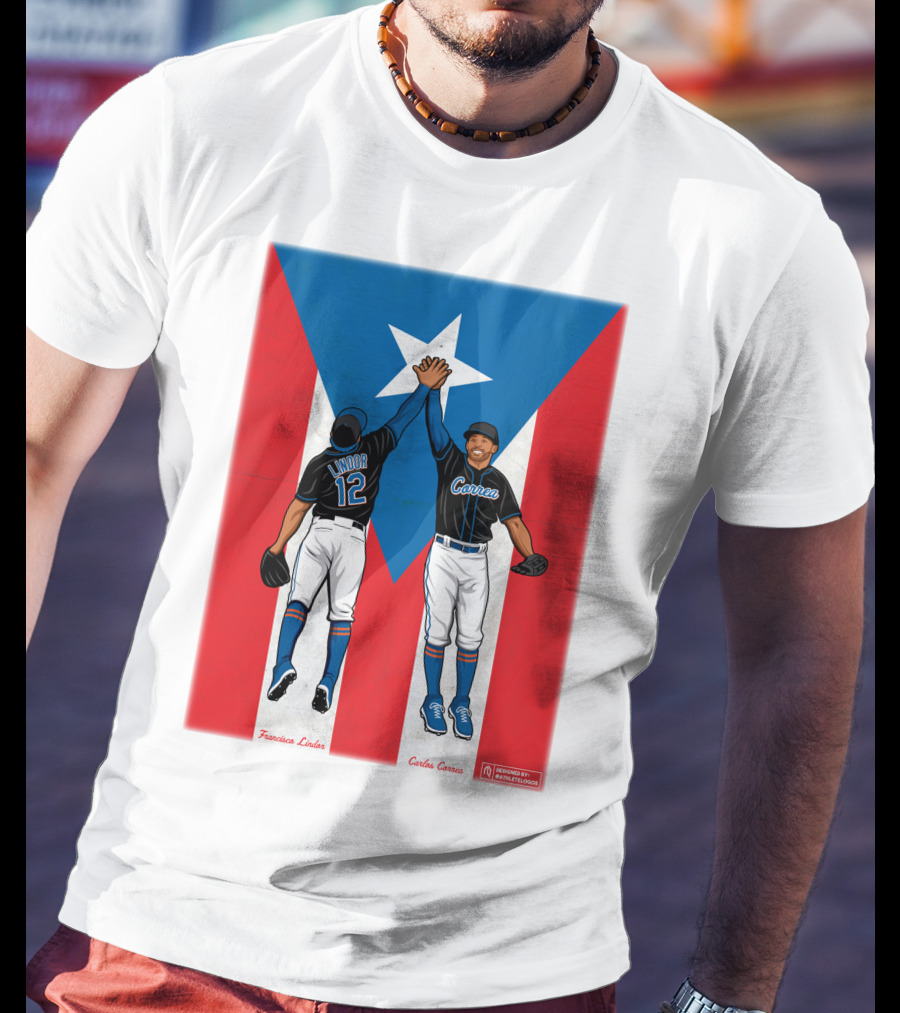 Francisco Lindor Carlos Correa Puerto Rican Baseball Unity T-Shirt