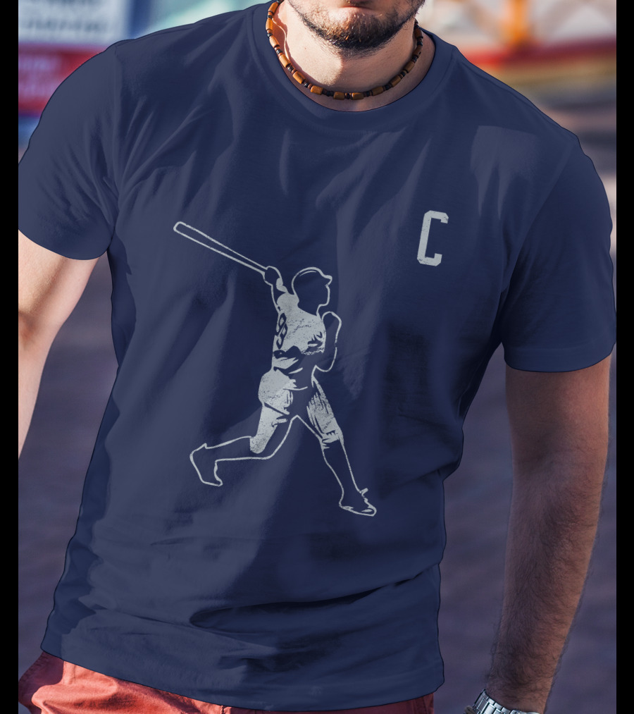 Jomboymedia Shop The C Baseball Silhouette Batter 8 Navy T-Shirt