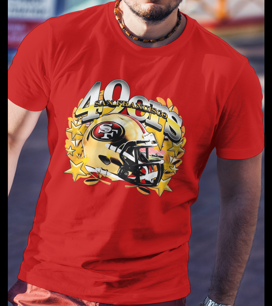 49Ers San Francisco Football Helmet Stars T-Shirt