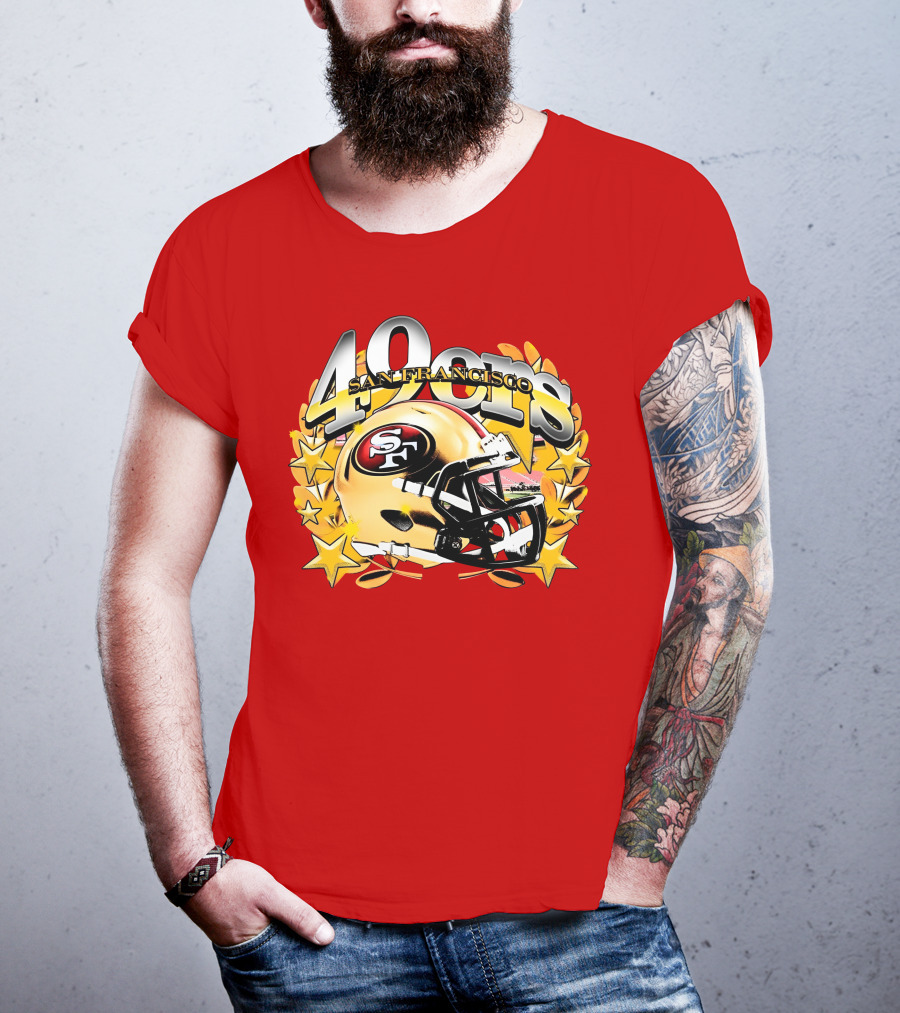 49Ers San Francisco Football Helmet Stars T-Shirt