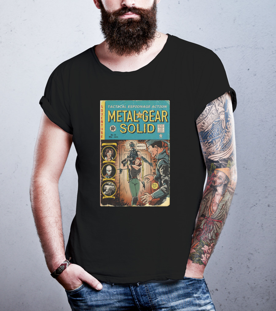 Adventure Tactical Espionage Action Metal Gear Solid Comic Style No. 15 Featuring Meryl T-Shirt