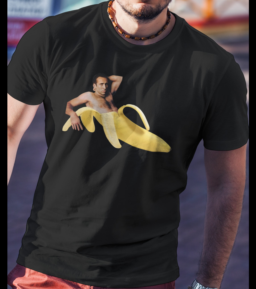 Nicolas Cage Banana Official Peeling Humor T-Shirt