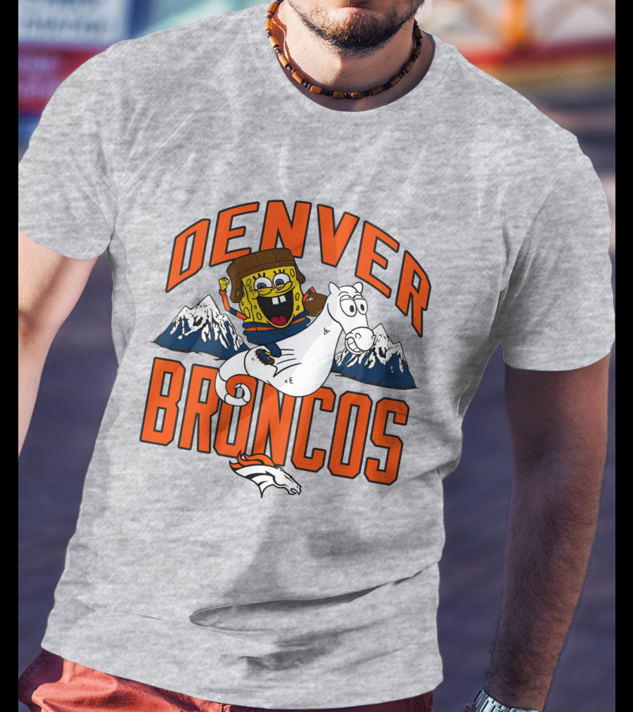 Denver Broncos Homage X Spongebob Men's Fanatics Gray Pro Shop T-Shirt