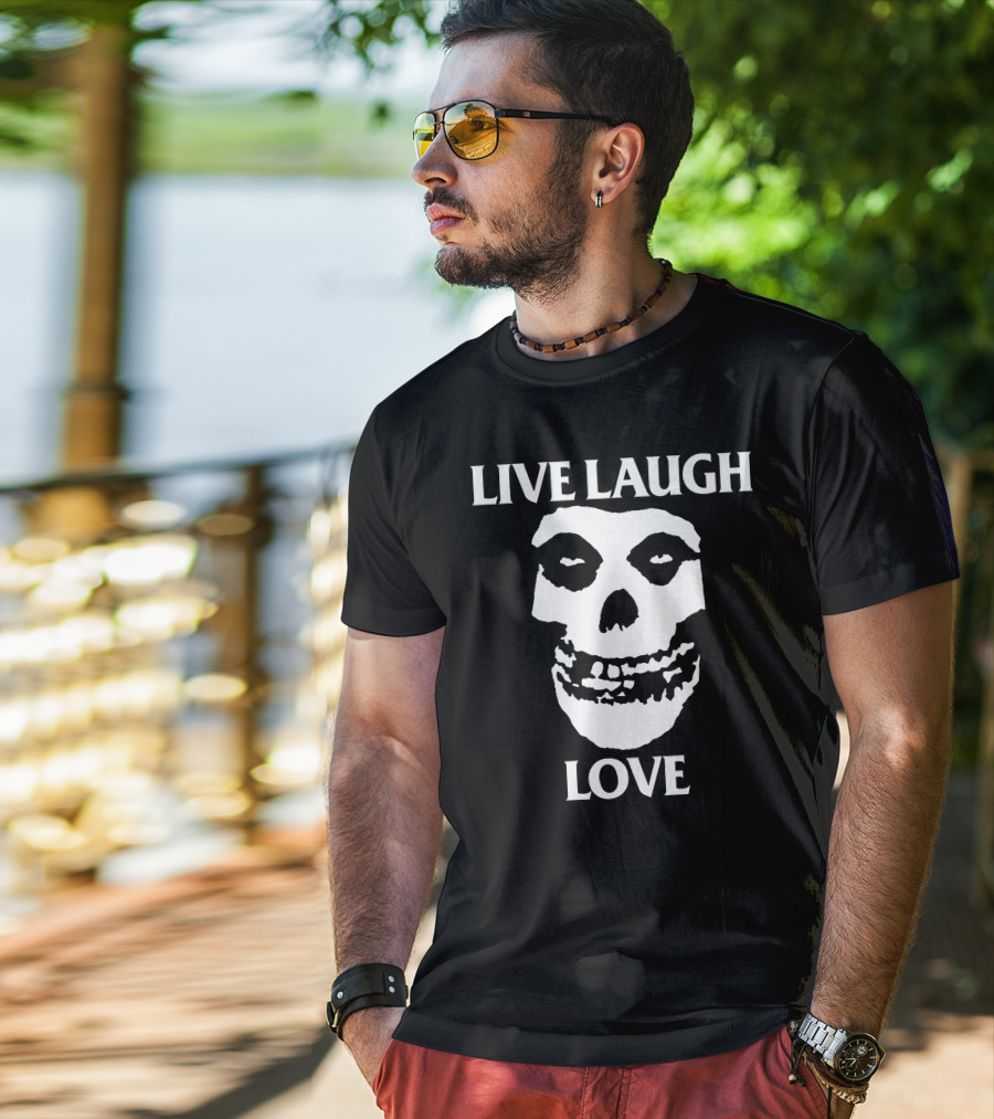 Misfits Skull Live Laugh Love Alice White T-Shirt