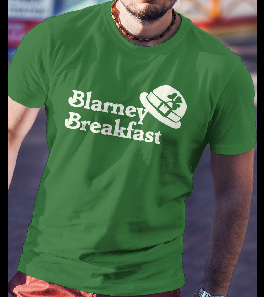 Blarney Breakfast Leprechaun Hat Shamrock Green T-Shirt