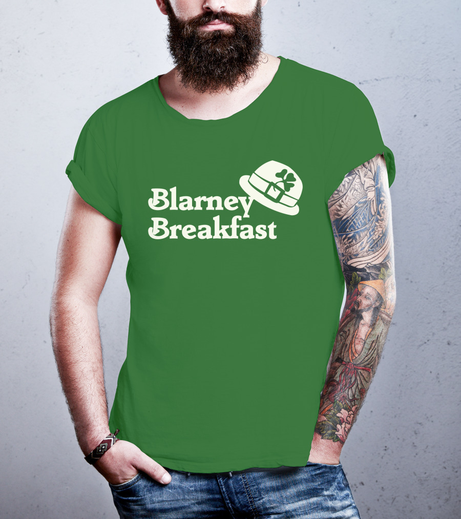 Blarney Breakfast Leprechaun Hat Shamrock Green T-Shirt