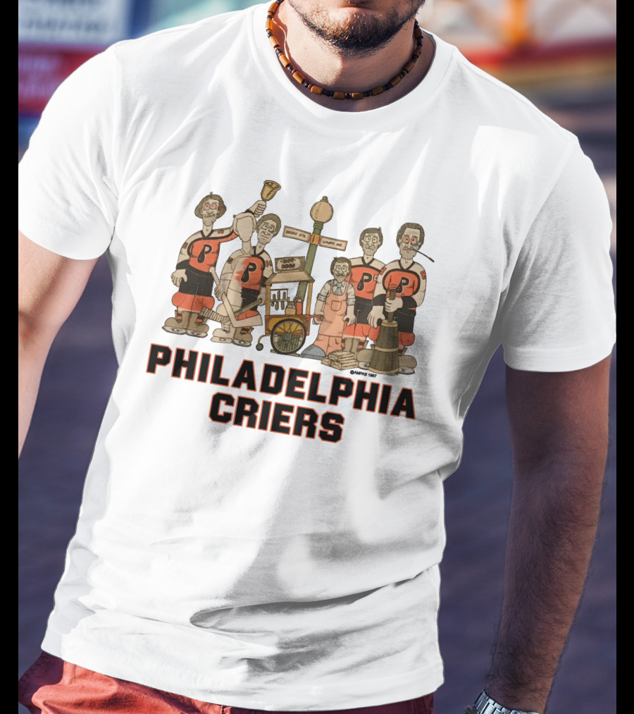 Philadelphia Criers Hockey Team Cartoon Characters With Instruments T-Shirt