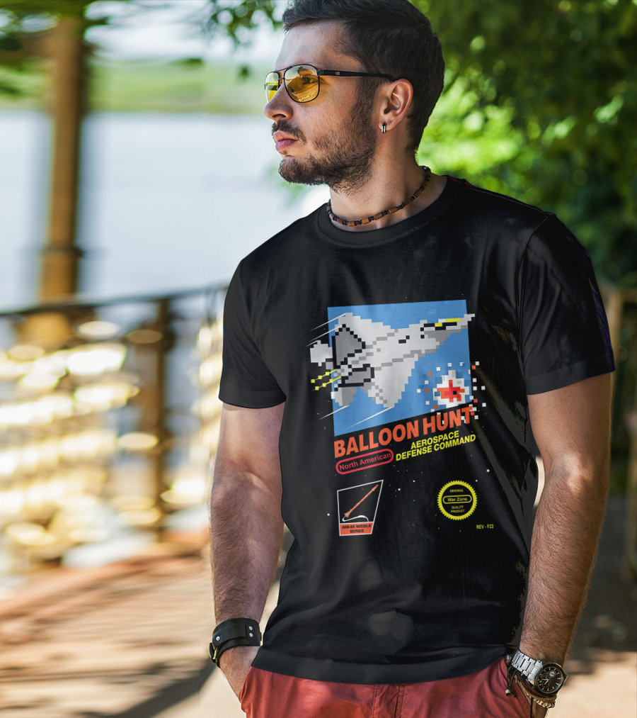 Balloon Hunt North American Aerospace Defense Command AIM-9X Missile Series REV F-22 Original War Zone Quality Product T-Shirt