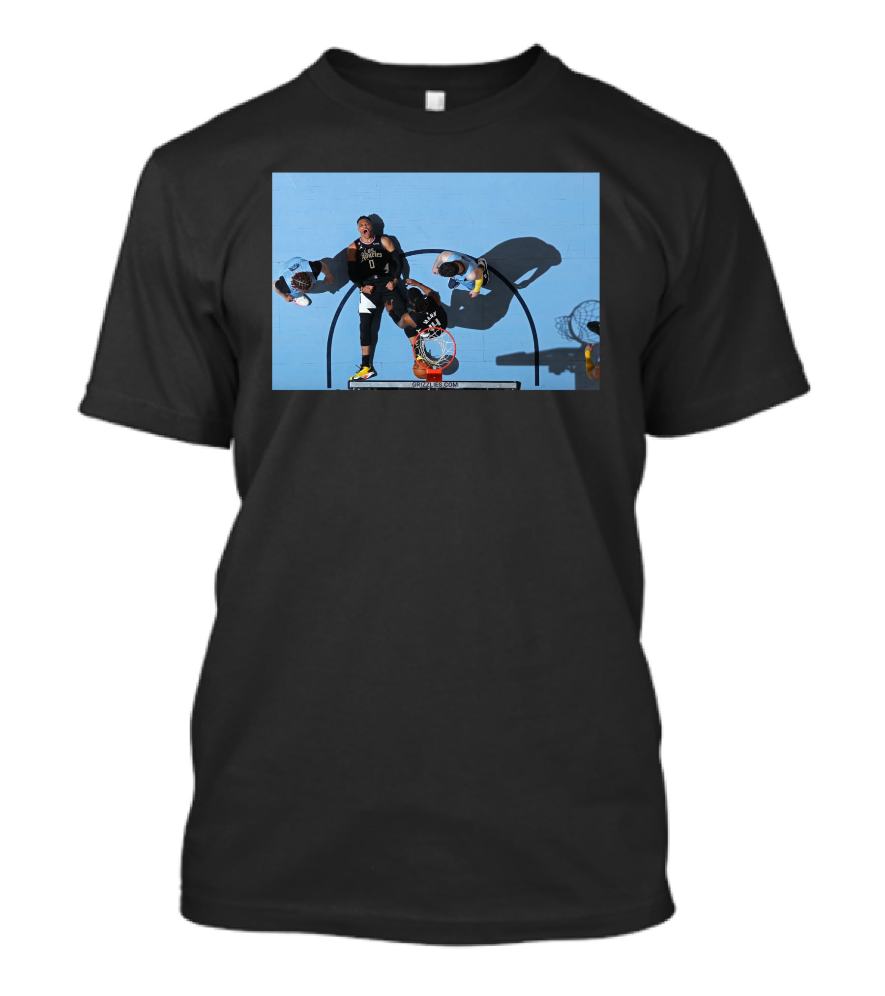 Russell Westbrook Dunk Action Shot Against Grizzlies In First Half T-Shirt