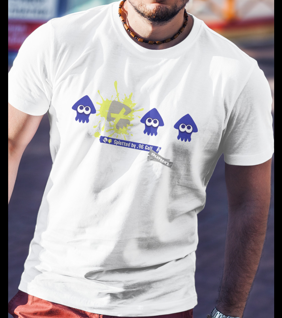 Splatted By .96 Call Splatoon 3 Iconic Squid Ink Splat T-Shirt