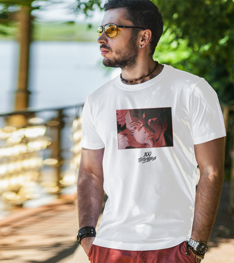 100 Thieves Sukuna Anime Character T-Shirt