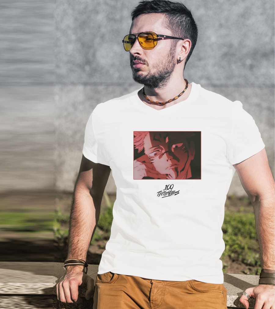 100 Thieves Sukuna Anime Character T-Shirt
