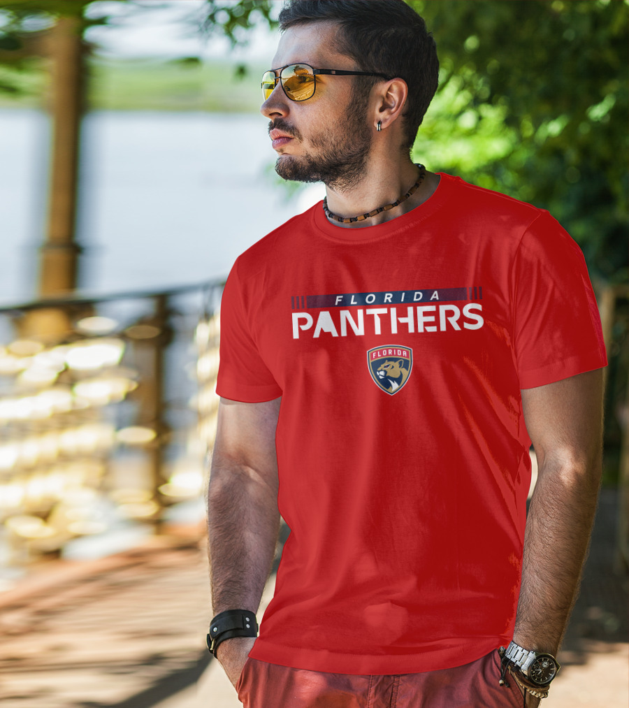Florida Panthers Lomberg Logo Red T-Shirt
