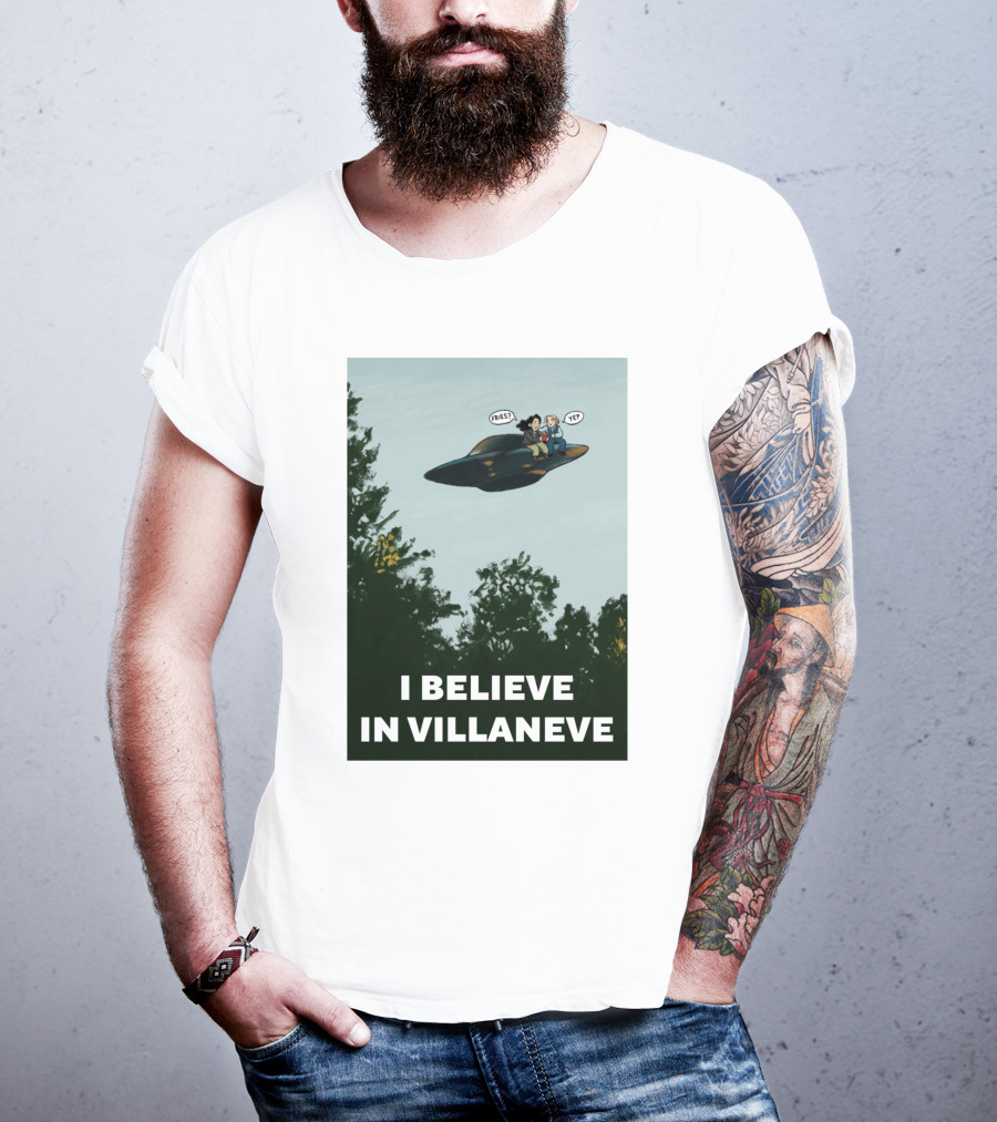 I Believe In Villaneve Trees UFO Scully Mulder Speech Bubbles T-Shirt