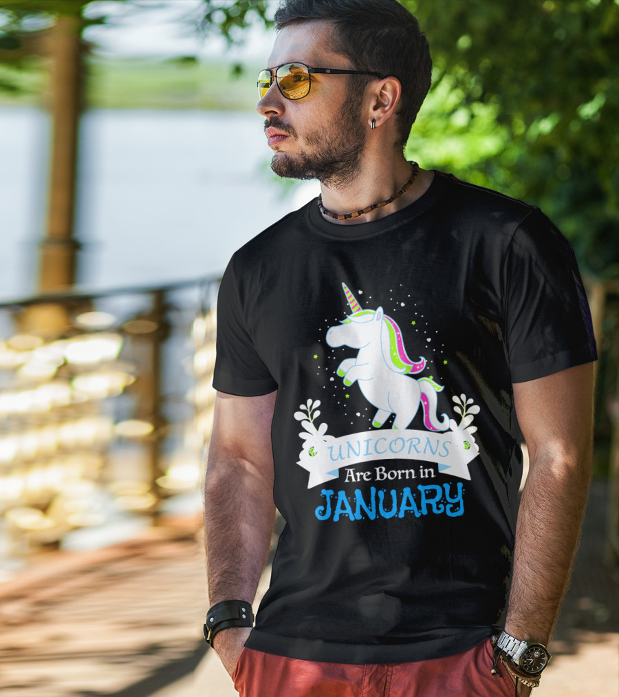 Christmas Unicorns Are Born In January T-Shirt
