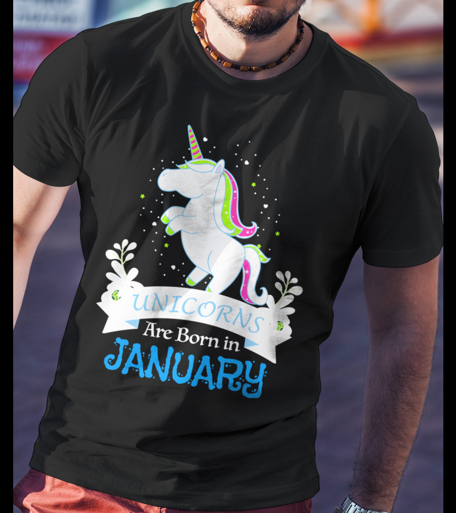 Christmas Unicorns Are Born In January T-Shirt