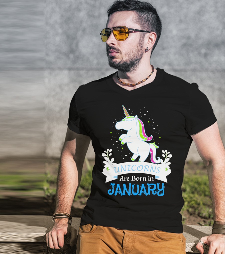 Christmas Unicorns Are Born In January T-Shirt