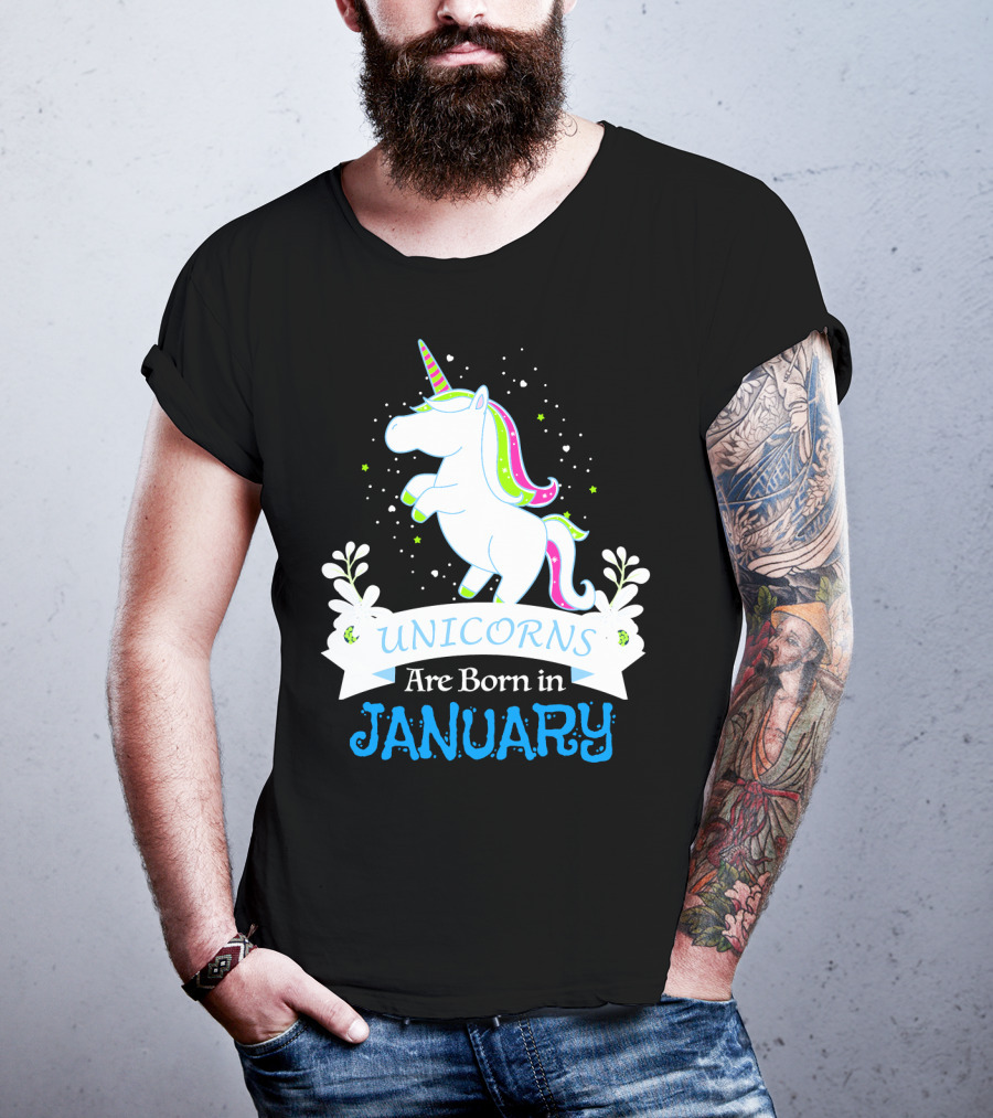 Christmas Unicorns Are Born In January T-Shirt