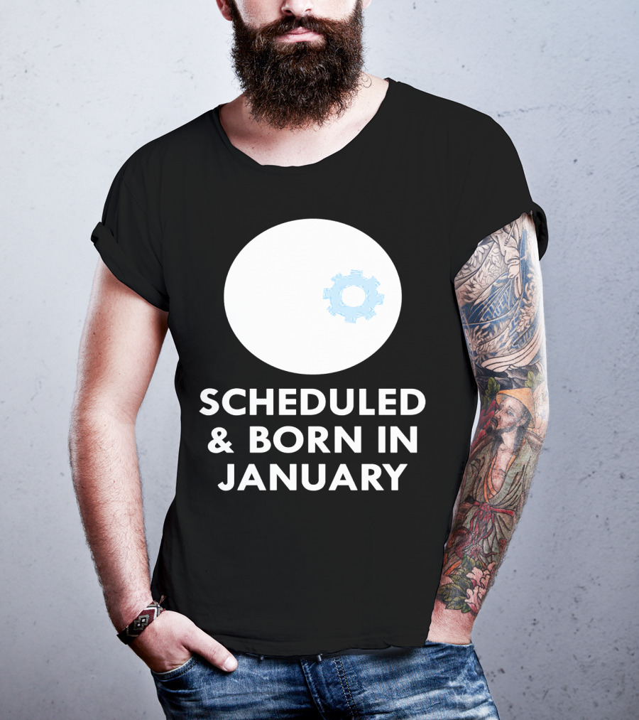 Scheduled And Born In January Engineer Kid Gear T-Shirt