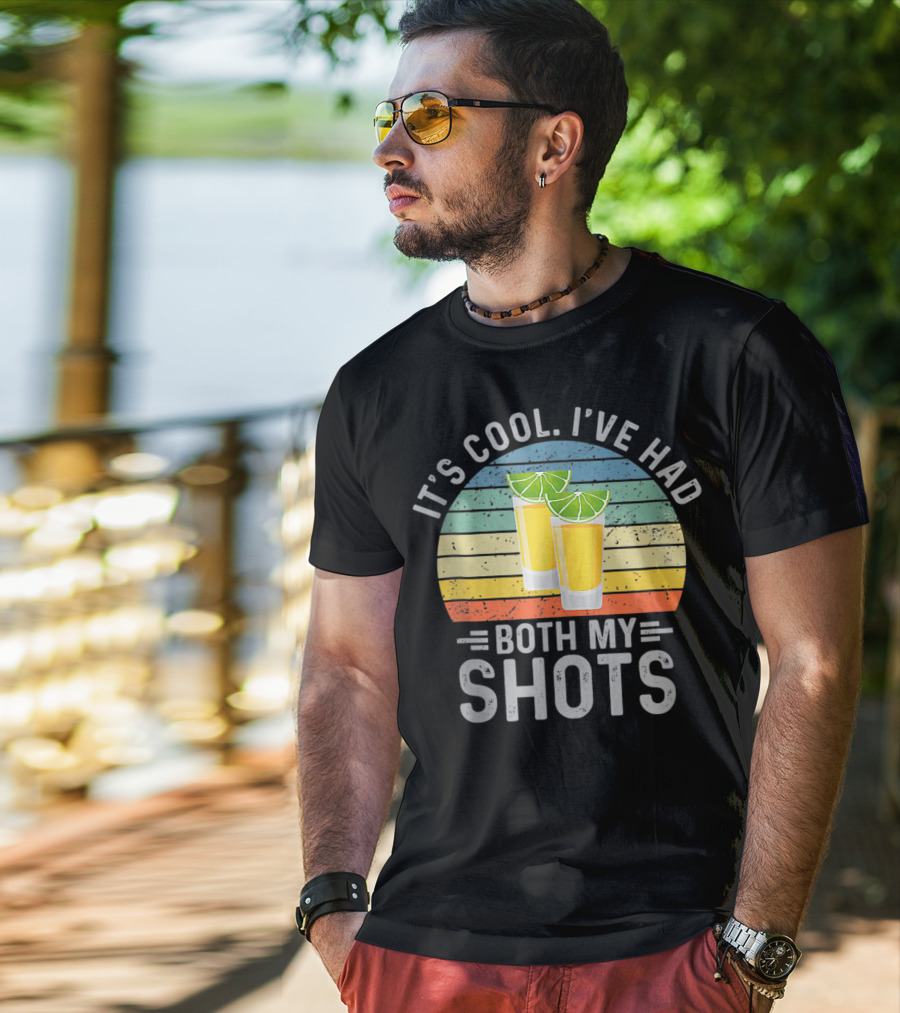 It's Cool I've Had Both My Shots Retro Sunset Lime Shot Glasses T-Shirt