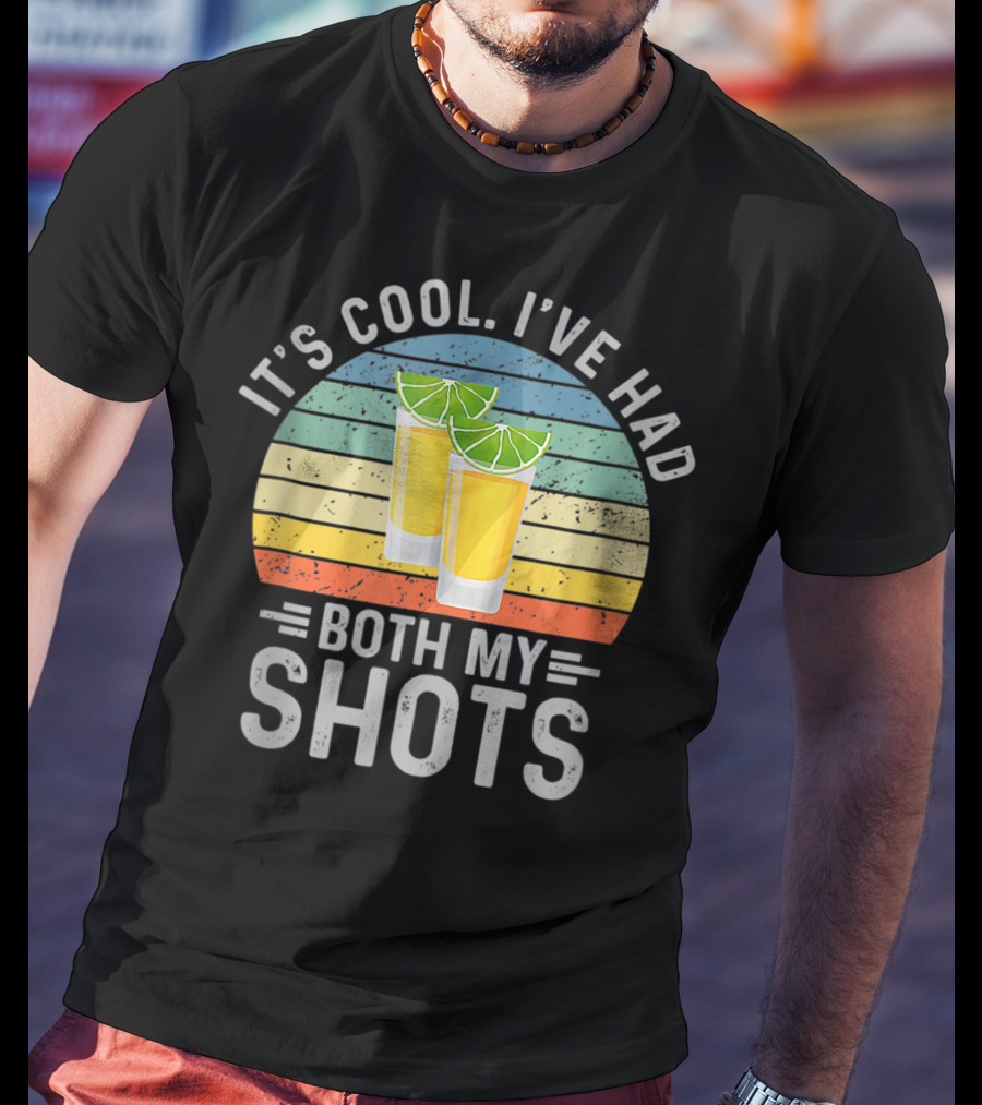 It's Cool I've Had Both My Shots Retro Sunset Lime Shot Glasses T-Shirt