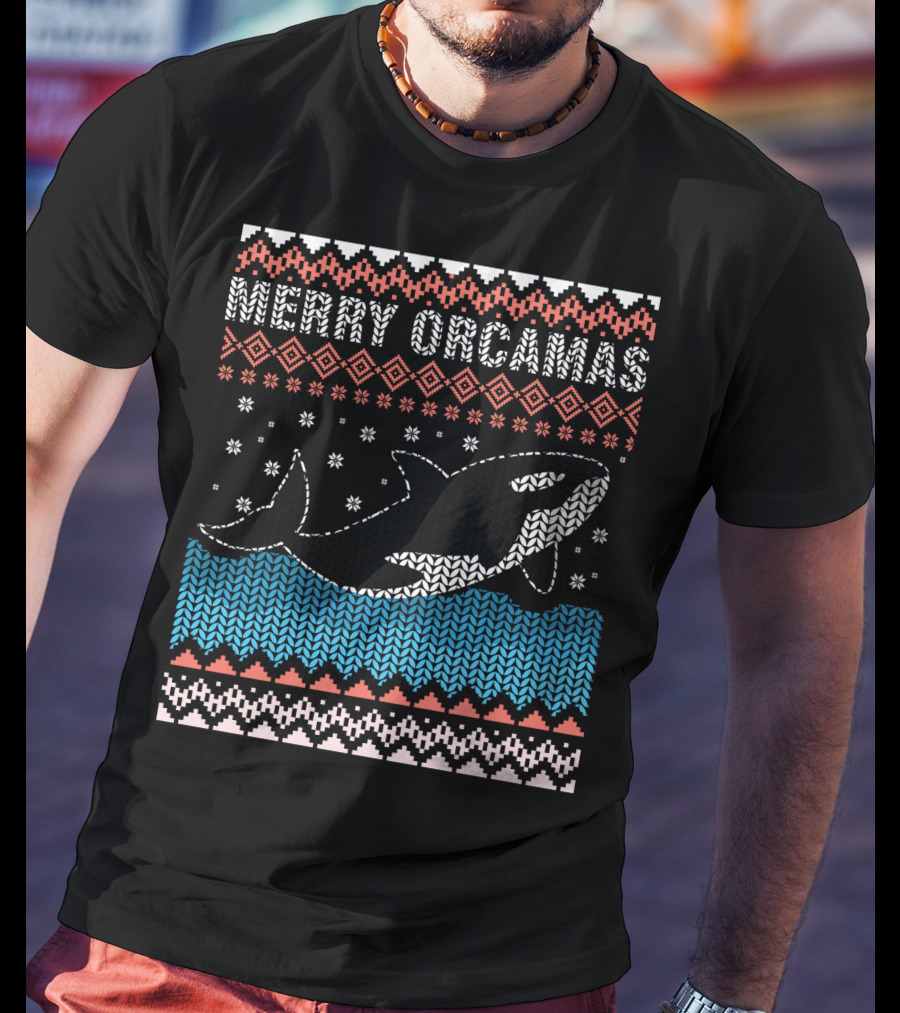 Merry Orcamas Ugly Christmas Orca Killer Whale T-Shirt