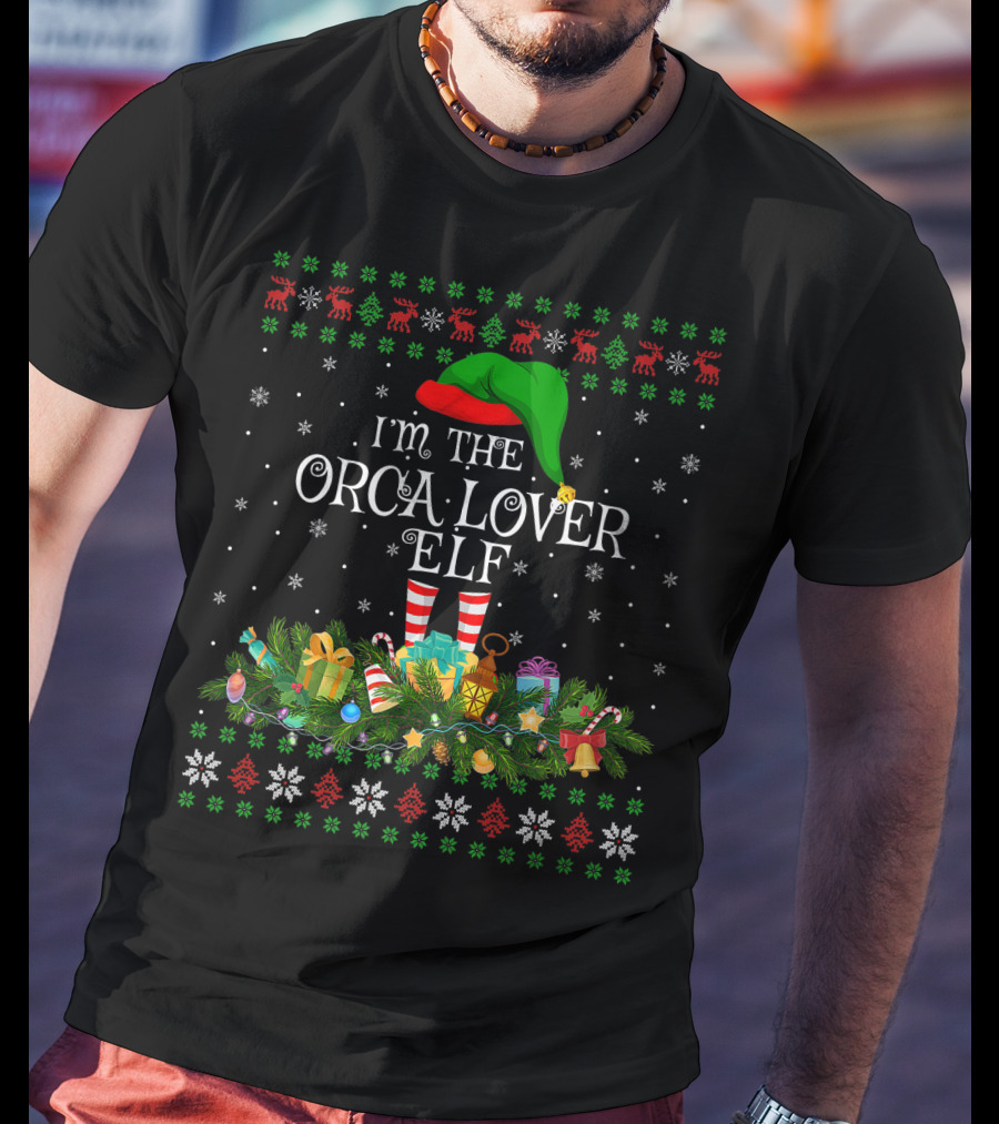 I'm The Orca Lover Elf Christmas Matching Family Ugly Premium T-Shirt