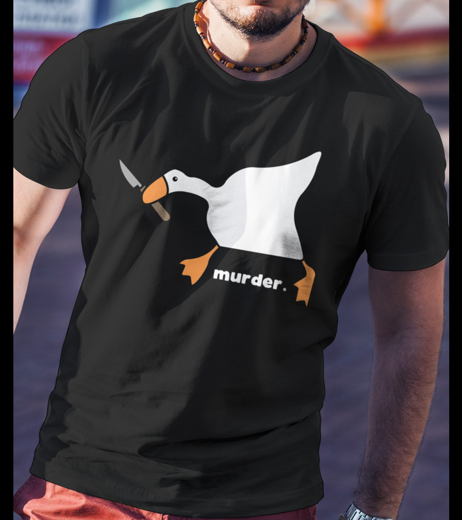 Murder Goose With Knife Funny T-Shirt