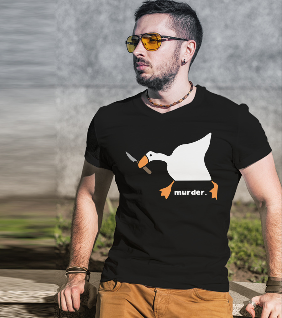 Murder Goose With Knife Funny T-Shirt