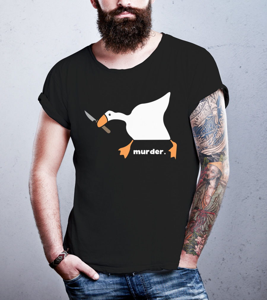 Murder Goose With Knife Funny T-Shirt