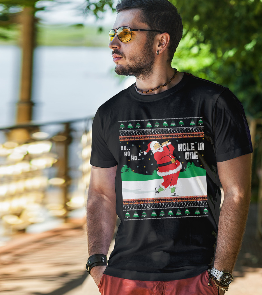 Ho Ho Ho Santa Hole In One Golf Jumper T-Shirt