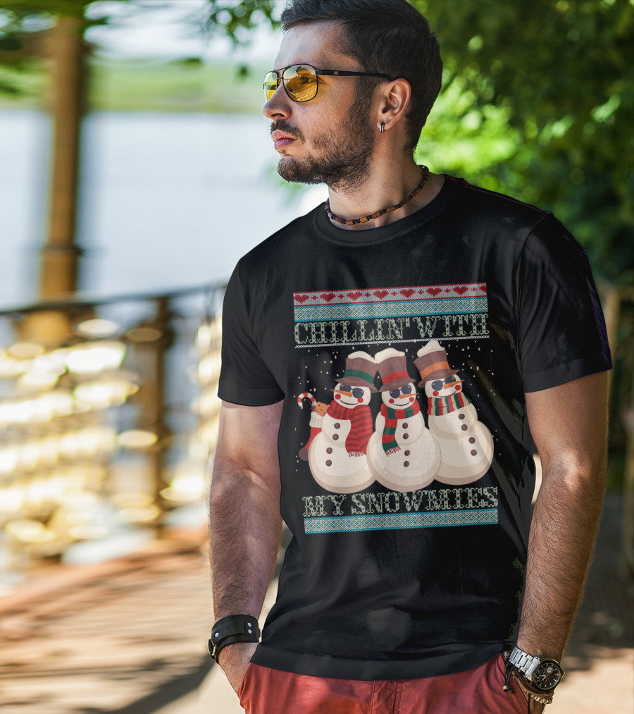 Chillin' With My Snowmies Hanes Men's Comfortwash Garment Dyed T-Shirt