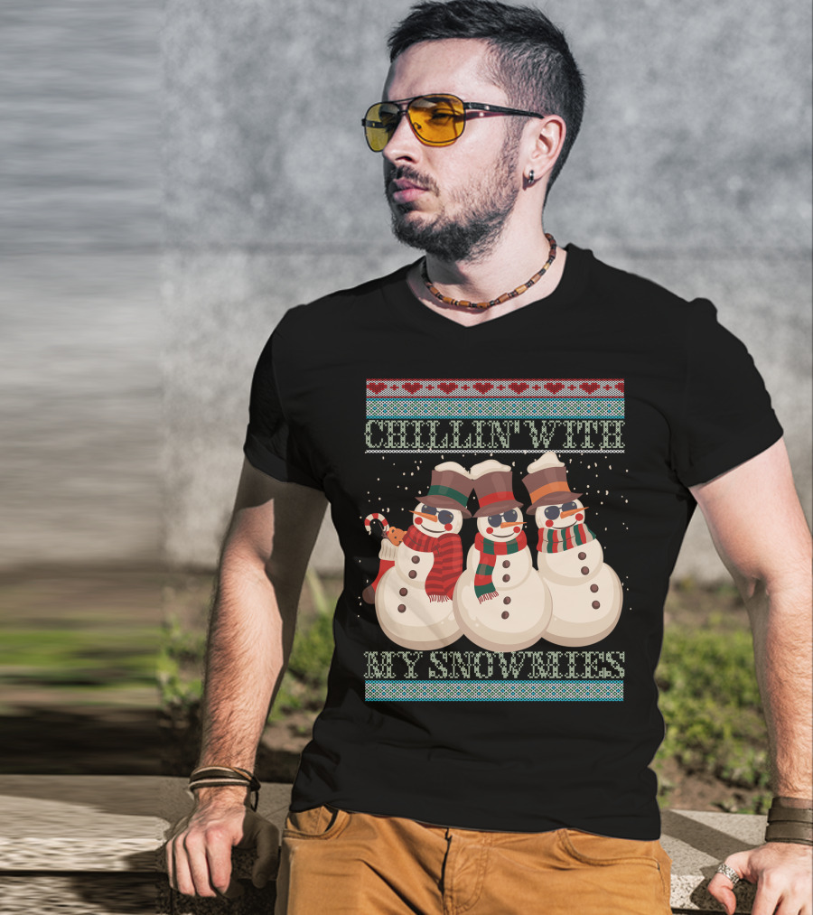 Chillin' With My Snowmies Hanes Men's Comfortwash Garment Dyed T-Shirt
