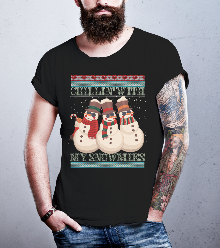 Chillin' With My Snowmies Hanes Men's Comfortwash Garment Dyed T-Shirt