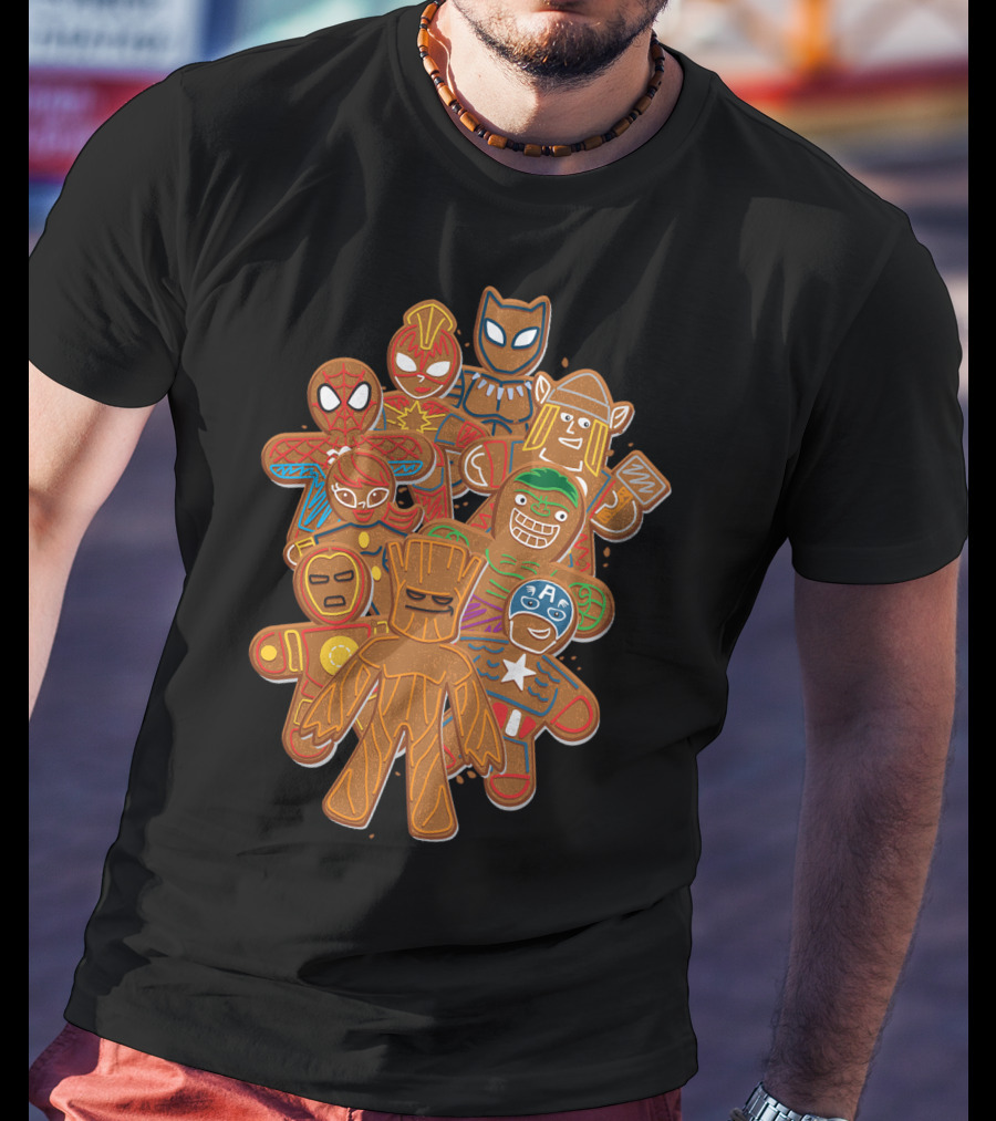 Marvel Avengers Gingerbread Cookies Heroes Collection T-Shirt