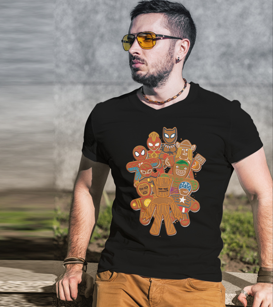Marvel Avengers Gingerbread Cookies Heroes Collection T-Shirt