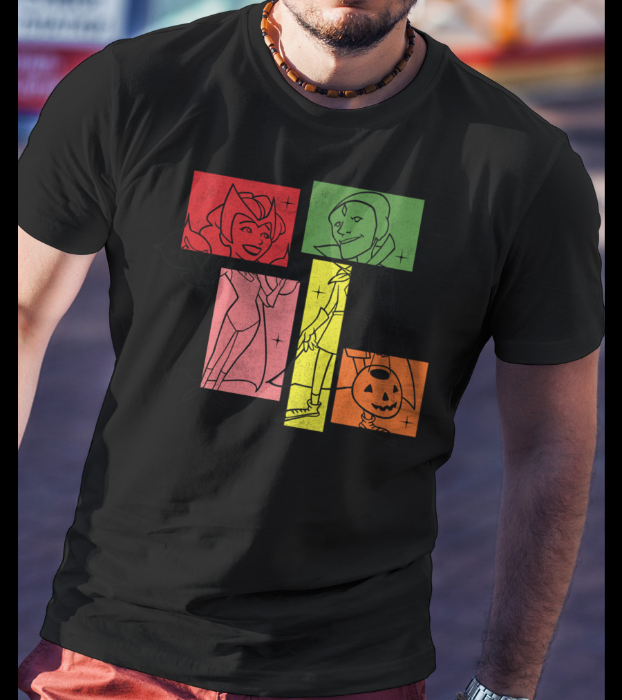 Marvel WandaVision Wanda Vision 50s Halloween Retro Style Characters T-Shirt