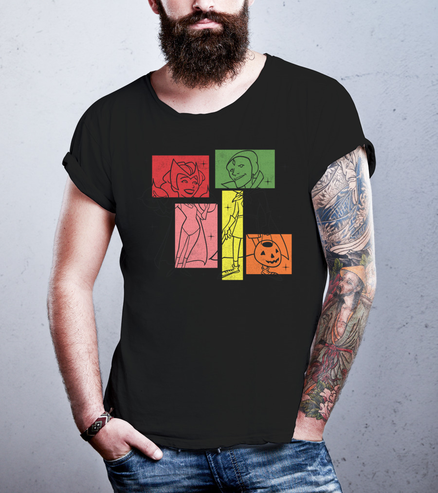 Marvel WandaVision Wanda Vision 50s Halloween Retro Style Characters T-Shirt