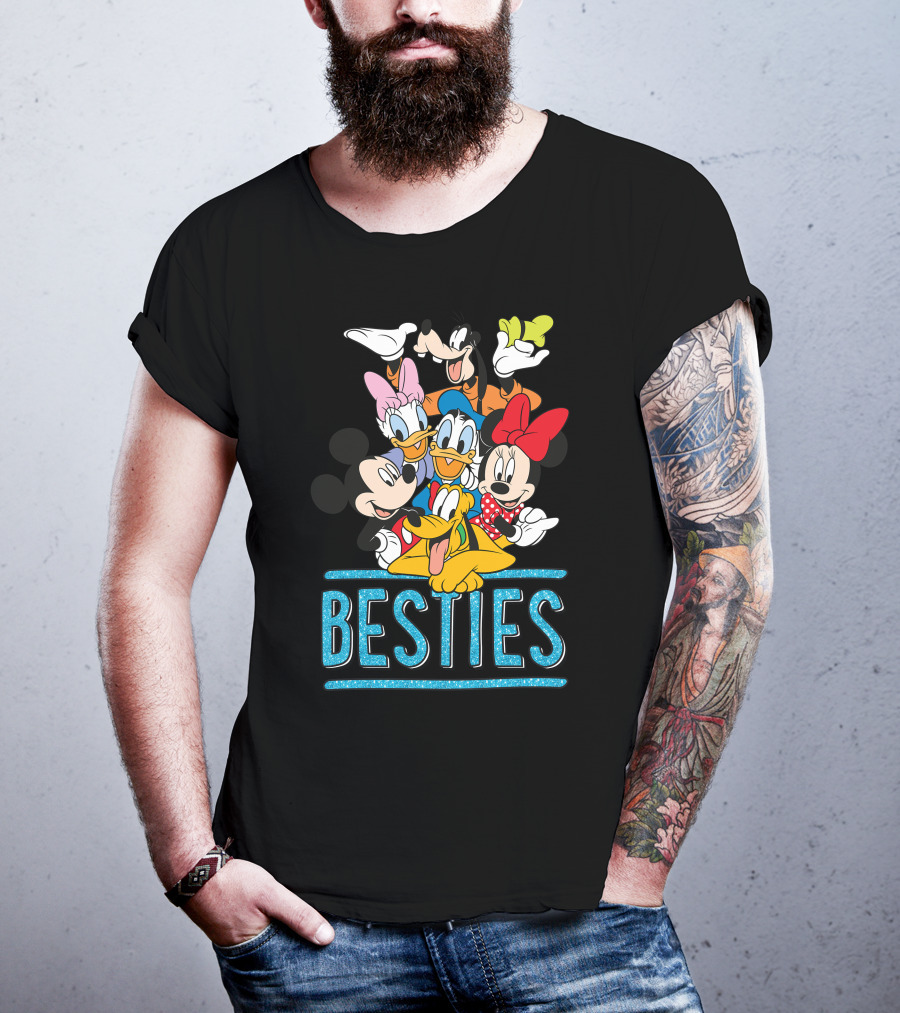 Disney Besties Mickey Minnie Donald Daisy Goofy Pluto T-Shirt