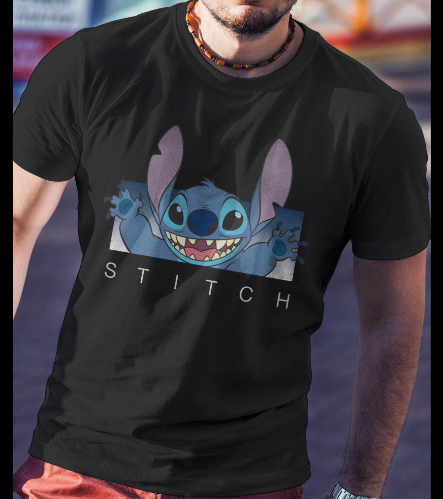 Stitch Disney Character With Big Smile And Outstretched Arms T-Shirt