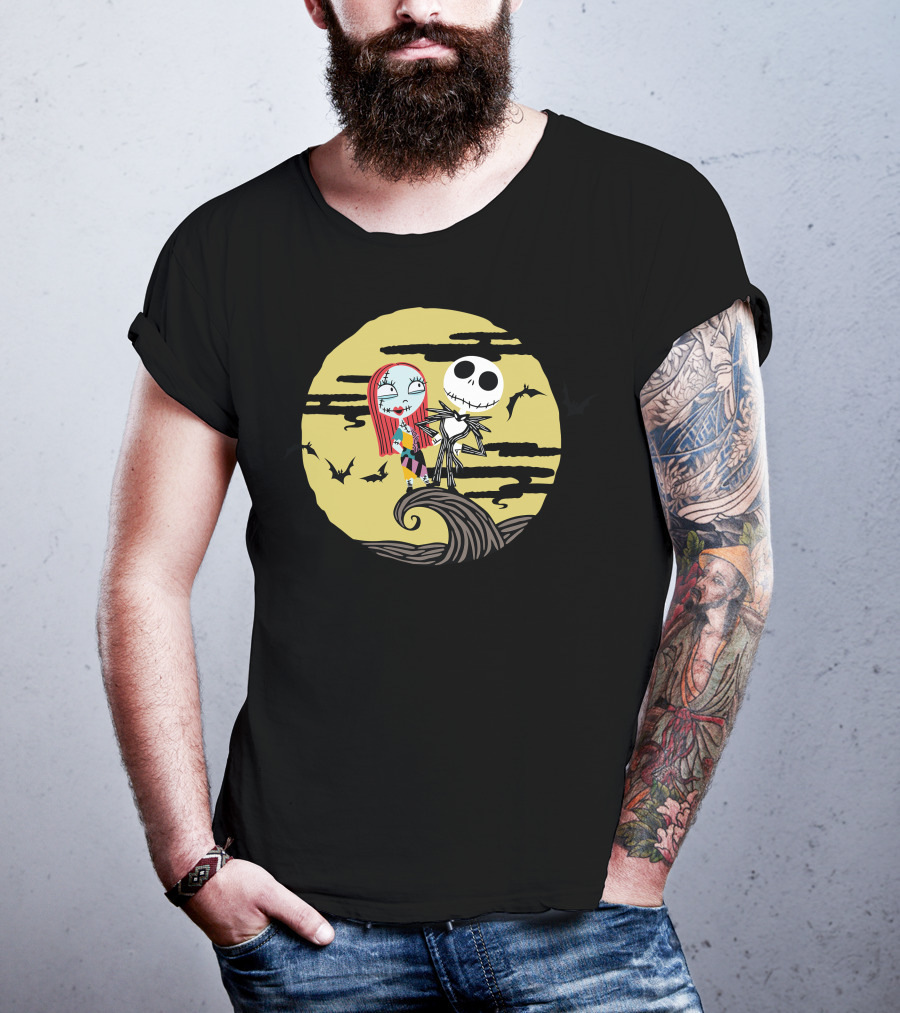 Disney Jack And Sally Moment Halloween Moon Scene T-Shirt