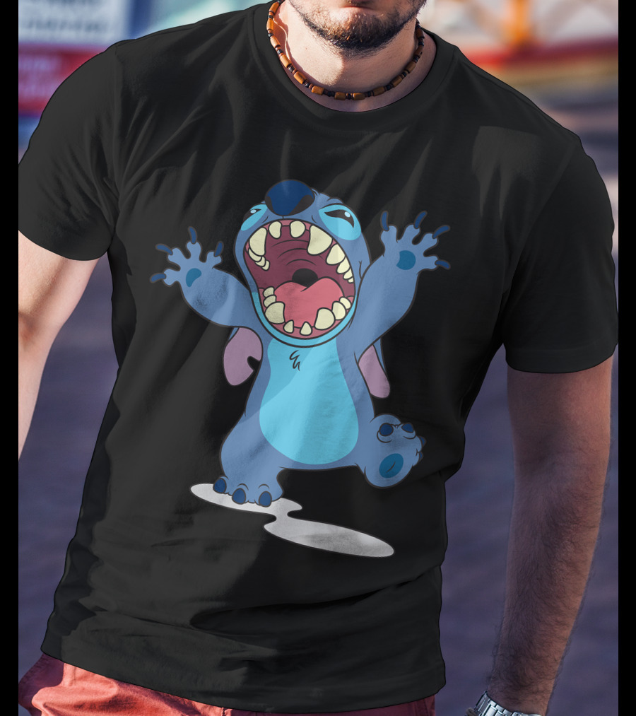 Disney Lilo And Stitch Energetic Roar Character Image T-Shirt